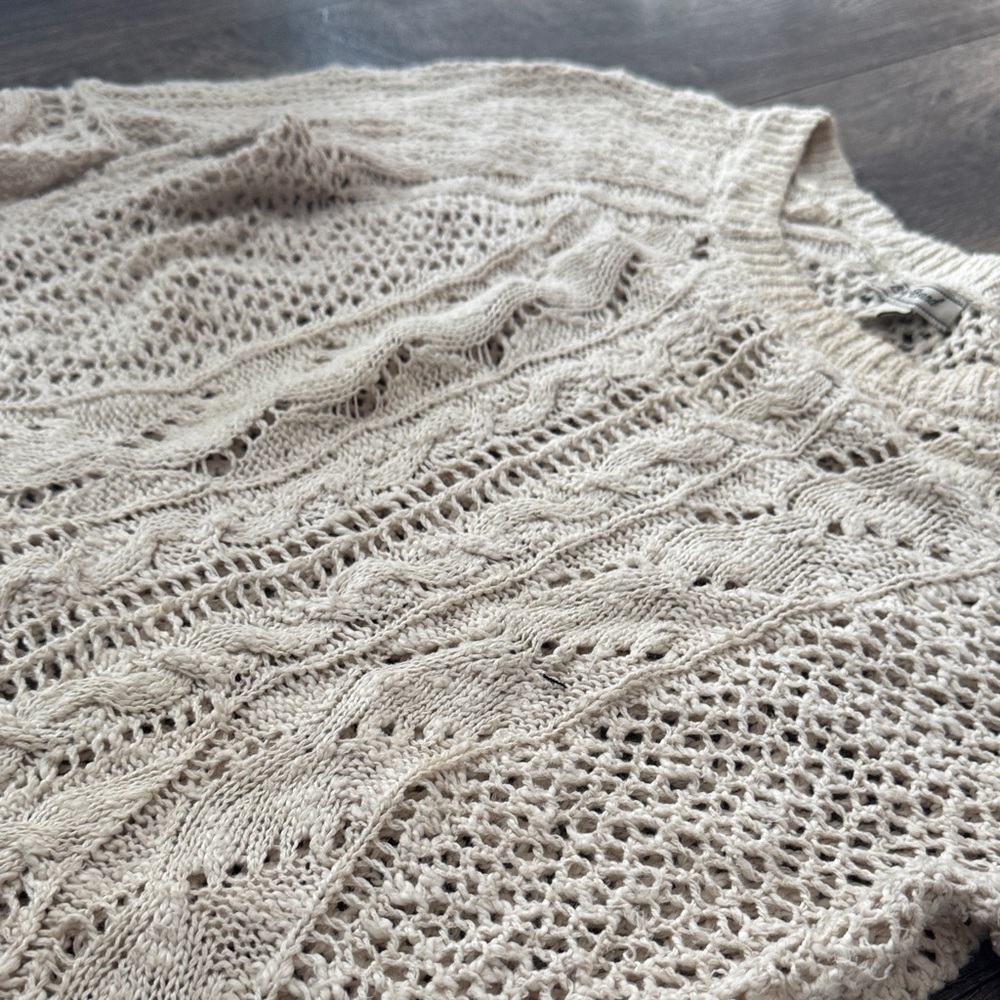 Lucky Brand Women's Cream Cable Knit Sweater - Picture 5 of 6